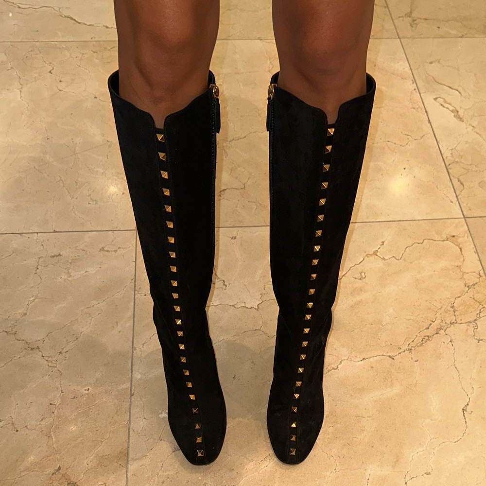 VALENTINO SUEDE STUD BOOTS